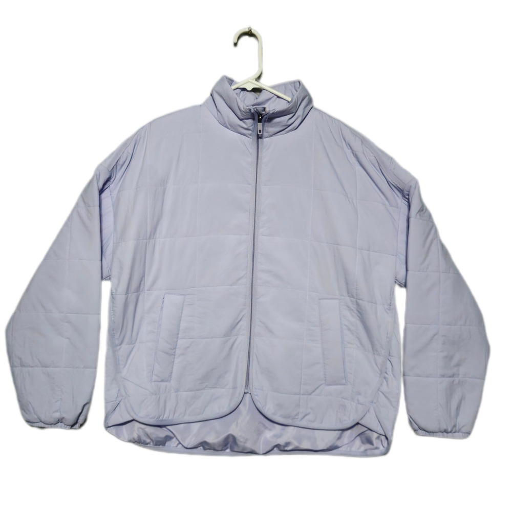 Avalanche Quilted Jacket Womens Large Lavender Gorpcore Full Zip Mock Neck